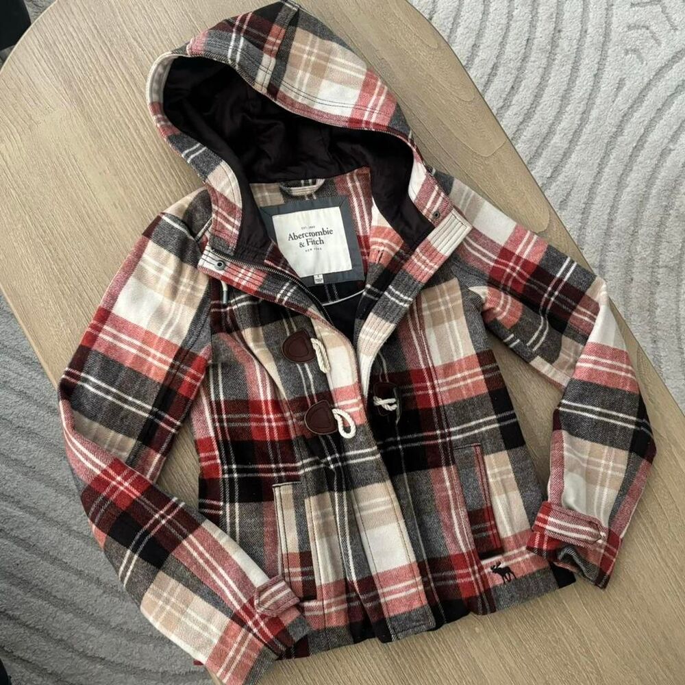 Vintage Y2K Abercombie and Fitch Plaid Coat Size Small